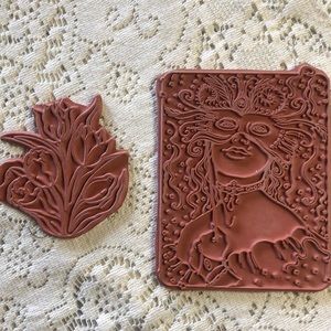 2 Rubber stamps without wood backing. Brand new. Tulips and enchanted girl